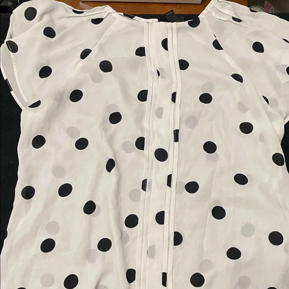 Worthington Black and White Polka Dot Blouse